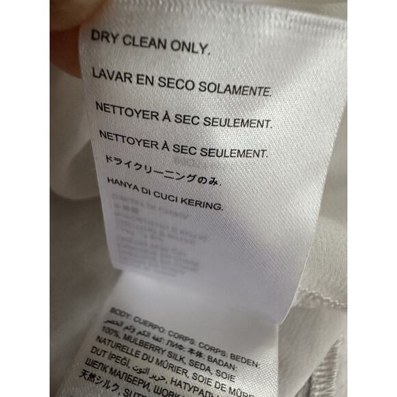 Bebe Ivory Peach Silk Layer Tunic Tank Top Embroidery Lined - Picture 8 of 10